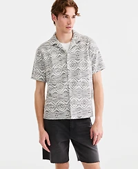 Sun + Stone Men's Knit Medallion-Print Camp Shirt, Macy's Exclusive