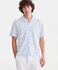Sun + Stone Men's Knit Medallion-Print Camp Shirt, Macy's Exclusive