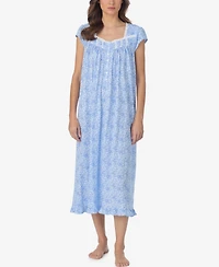 Eileen West Women's Floral Cap-Sleeve Ballet Nightgown