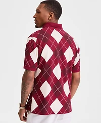 Club Room Men's Argyle Polo Shirt, Macy's Exclusive - Collegiate