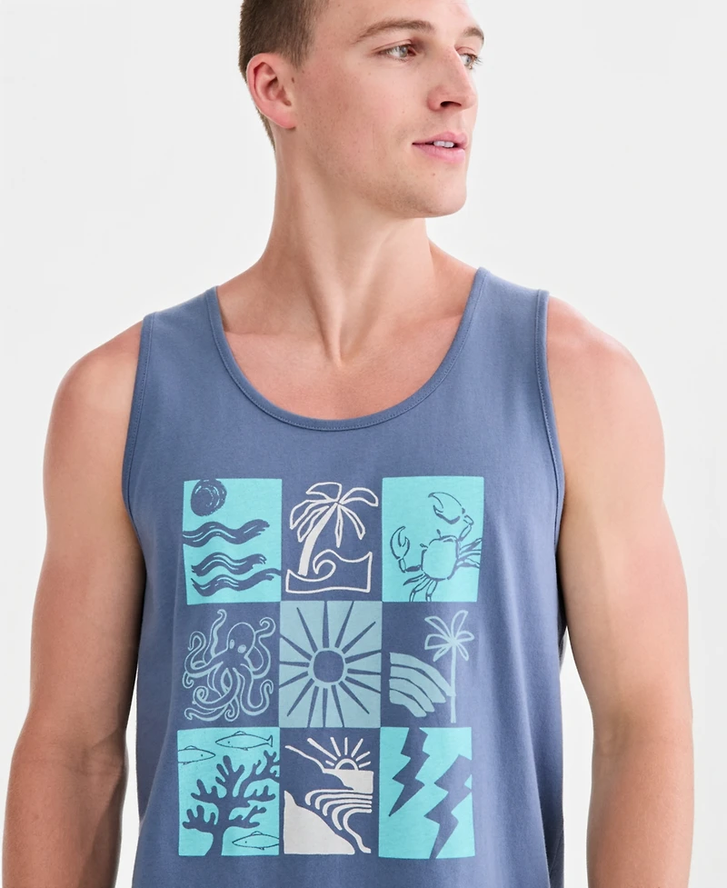 Sun + Stone Men's Cotton Beach Tile Graphic Tank Top, Macy's Exclusive