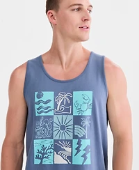 Sun + Stone Men's Cotton Beach Tile Graphic Tank Top, Macy's Exclusive