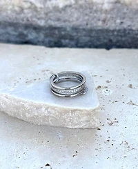 Adornia Silver Connected 3-Piece Stack Ring
