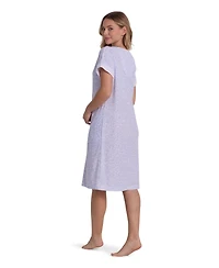 Miss Elaine Women's Printed Short-Sleeve V-Neck Robe