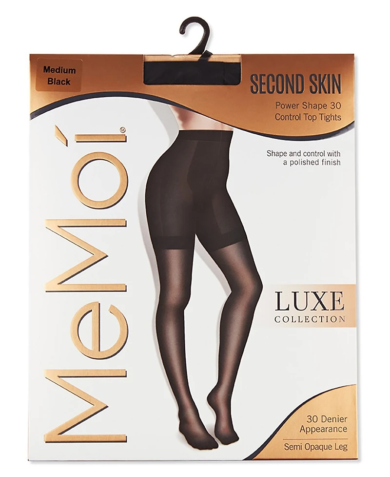 MeMoi Women's Second Skin Power Shape 30 Semi Opaque Control Top Pantyhose