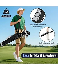 Gymax Lightweight Golf Stand Bag Par 3 and Executive Courses Carry Shoulder Strap