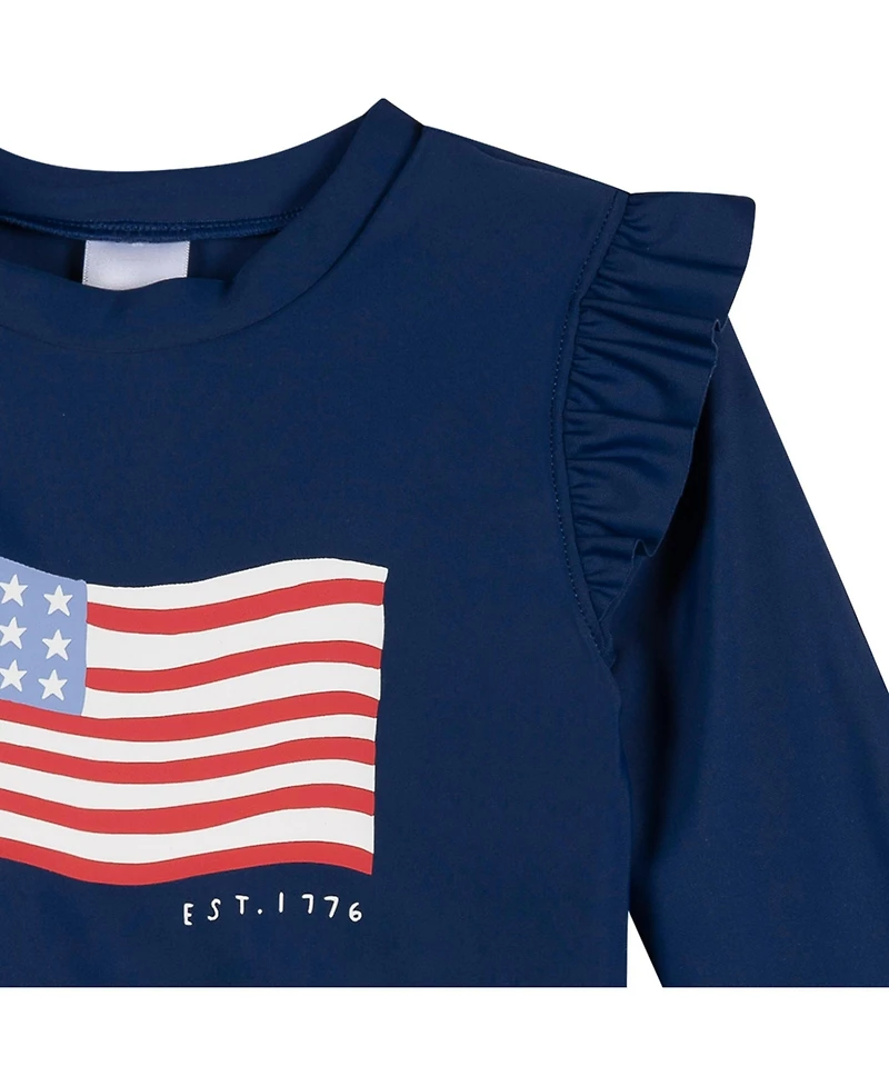 Gerber Toddler Girls 2-Piece Rashguard and Bottoms, Pink Pineapple, 5T