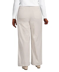Lands' End Women's Plus High Rise Wide Leg Corduroy Pants