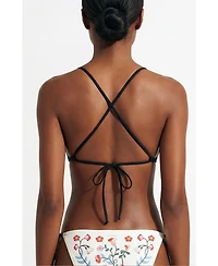 Jessie Zhao New York Women's Wild Rose Reversible Triangle Bikini Top