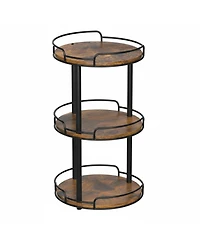 Yigii 12.2'' 3 Tier Wood Lazy Susan Turntable Organizer Spice Rack Kitchen Countertop Pantry Bathroom