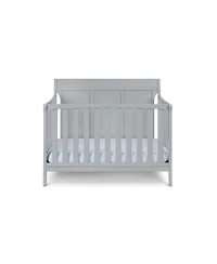 Jujabu 4 in 1 Modern Sleigh Convertible Crib Gray Solid Wood Adjustable Mattress Height