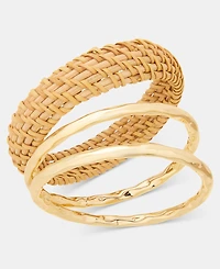 Style & Co Gold-Tone and Rattan Bracelets, Set of 3, Macy's Exclusive