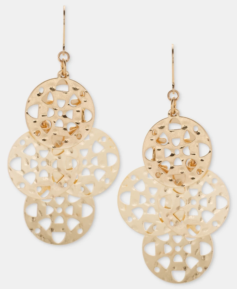 Style & Co Gold-Tone Circle Drop Earrings, Macy's Exclusive