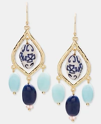 Style & Co Gold-Tone Beaded Chandelier Earrings, Macy's Exclusive