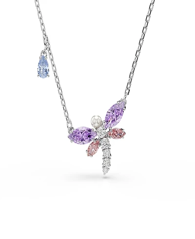 Ariana Grande x Swarovski Mixed Cuts, Dragonfly, Multicolored, Rhodium Plated Pendant Necklace
