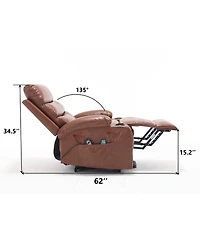 Maison Boucle Power Lift Recliner Chair for Elderly with Heat and Massage, Faux Leather Electric Reclining Remote Control.