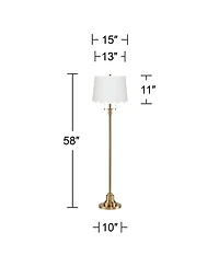 360 Lighting Dyna Antique Brass Scallop Shade Floor Lamp