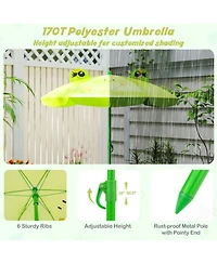 Sugift 4 Piece Kids Picnic Set with Folding Chairs and Umbrella