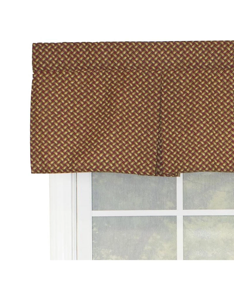 Rlf Home Trellis Pleated 100% Cotton with Fully Lined Rod Pocket Valnance for Windows 42 x 15 Woodland