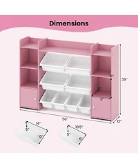 Sugift 56 in Large Kids Toy Storage Organizer with Bins and Bookshelf