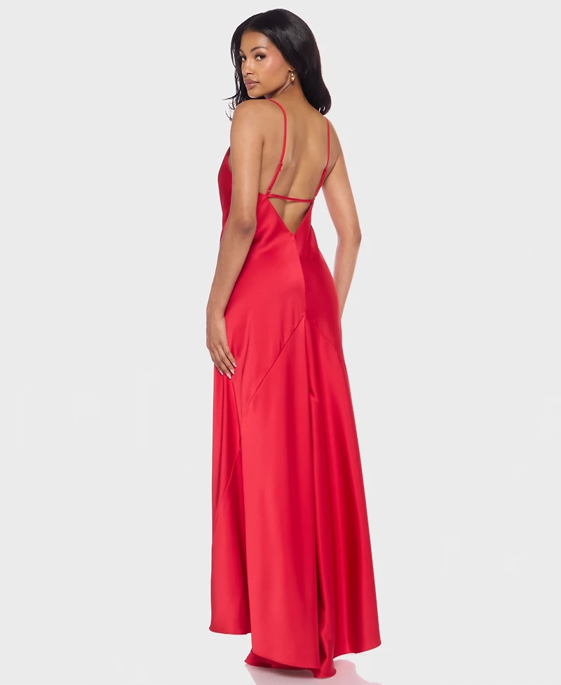 Alex & Sophia Juniors' Scoop Neck Gown