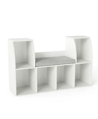 Sugift 40 in Kids Bookshelf with Reading Nook and Six Open Cubes