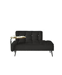 Rainsken 54-Inch Velvet 2-Seater Loveseat Sofa with Swivel Side Table