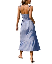 Cupshe Women's Sweet Like Honey Gingham Maxi Beach Dress