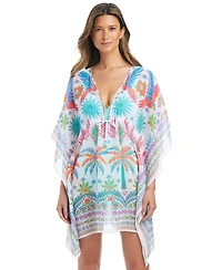 Bleu by Rod Beattie Women's Deep V-Neck Swim Cover Up Caftan