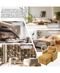 Rainsken Chenille Lazy Recliner Chair with Storage, Phone Holder and Side Pockets