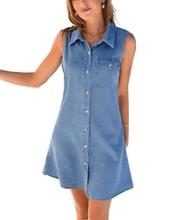 Cupshe Women's Original Piece Blue Mini Beach Dress