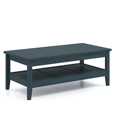 Gouun 47 in Farmhouse 2-Tier Cocktail Coffee Table with Thickened Top