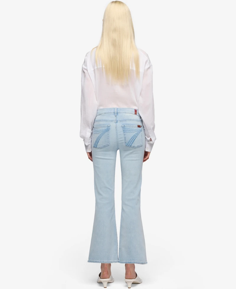 7 For All Mankind Women's Cropped Boot-Leg Cotton Flare Jeans