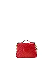Pre-Owned Gucci Mini Gg Marmont Top Handle Flap Bag Matelasse Leather