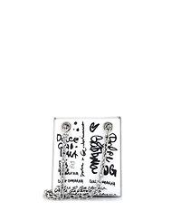 Pre-Owned Dolce & Gabbana 3.5 Chain Bucket Bag Graffiti Printed Leather