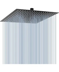 Busdays 16 Inch Oversize Stainless Steel Rain Shower Head Matte High Pressure Square Rainfall Waterfall Full Body Coverage Universal Ceiling