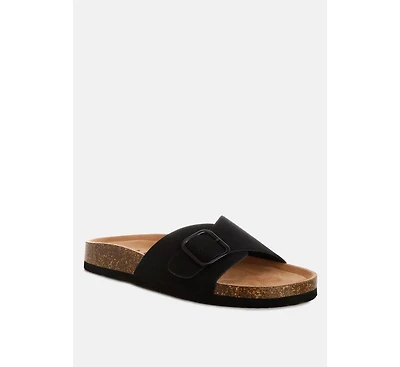 London Rag Women's Aranda Buckled Slide-On Sandals