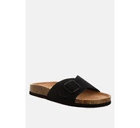 London Rag Women's Aranda Buckled Slide-On Sandals