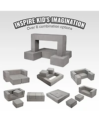 Sugift 4Pcs Modular Kids Play Couch Toddler Sofa Bed for Playroom