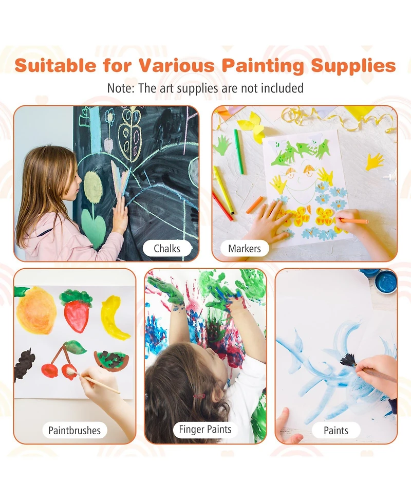 Slickblue 3 in 1 Easel for Kids with Chalkboard Whiteboard