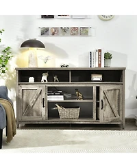 Sugift 59 in Tv Stand Media Console with Barn Doors for 65 in TVs