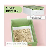 Zeus and Ruta Enclosed Cat Litter Box with Front Entry Odor Control Easy Clean Design Large Capacity