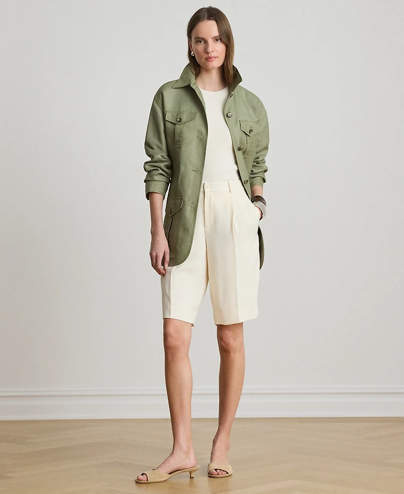 Lauren Ralph Petite Spread Collar Twill Field Jacket