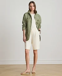 Lauren Ralph Petite Spread Collar Twill Field Jacket