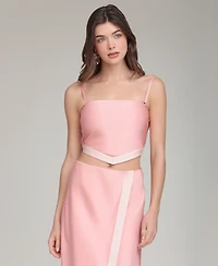 Avec Les Filles Women's Square Neck Scarf Top