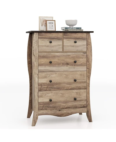 Slickblue 5 Drawer Closet Organizer with Fabric Bins and Anti-Tip Kit