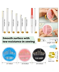 Gnuadz 90pcs Hand Sewing Set Embroidery Threaders Removal Thimble Tape Measure