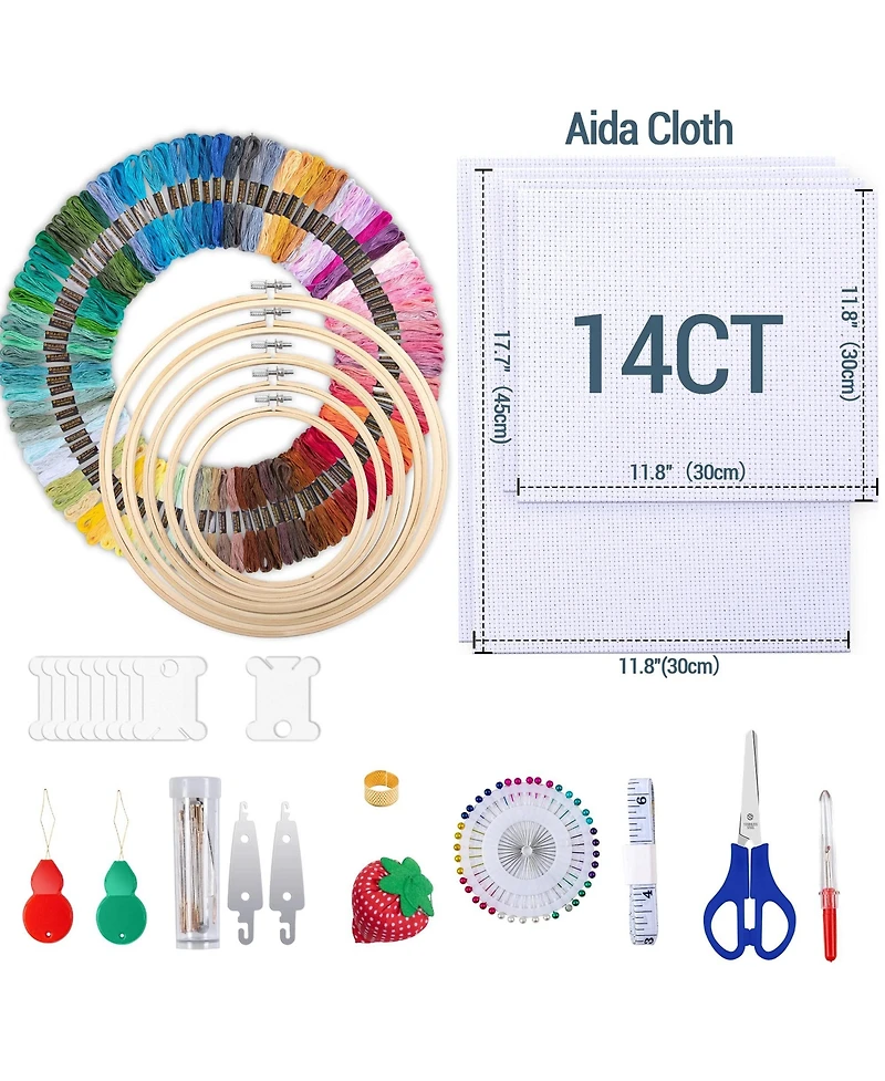 Gnuadz Embroidery Kit Project Bag Portable Craft Carry Case Starter Supplies Storage Cross Beginners Adults Totem