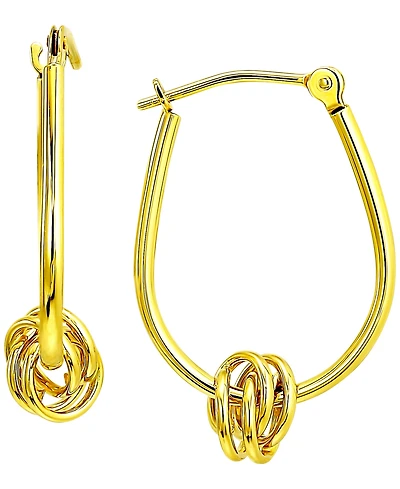 Macy's Loveknot Hoop Earrings in 10k Yellow Gold