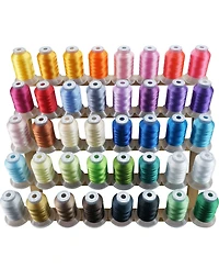 Gnuadz Polyester Embroidery Machine Thread Kit 40 Colors 500m Spool Universal Sewing